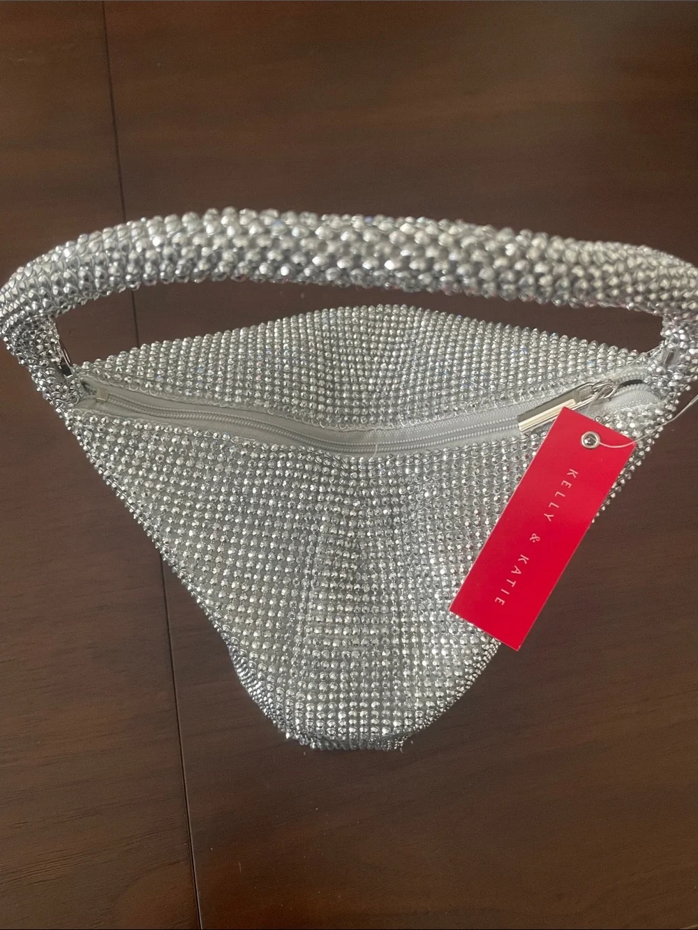 Kelly & Katie Silver Crystal Wristlet Clutch
